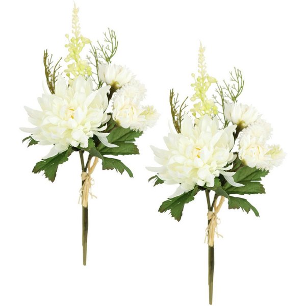 Kunstblume Chrysanthemen-Bund 2er Set, I.GE.A., Höhe 25 cm, 25cm Strauß künstlich Bouquet Seidenblume Blumenbouquet Blumenstrauß