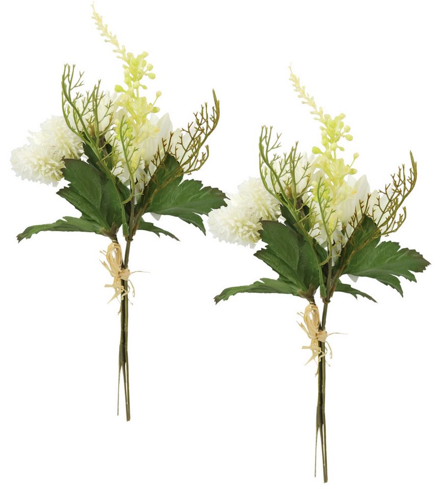 Kunstblume Chrysanthemen-Bund 2er Set, I.GE.A., Höhe 25 cm, 25cm Strauß künstlich Bouquet Seidenblume Blumenbouquet Blumenstrauß – Bild 2 von 4