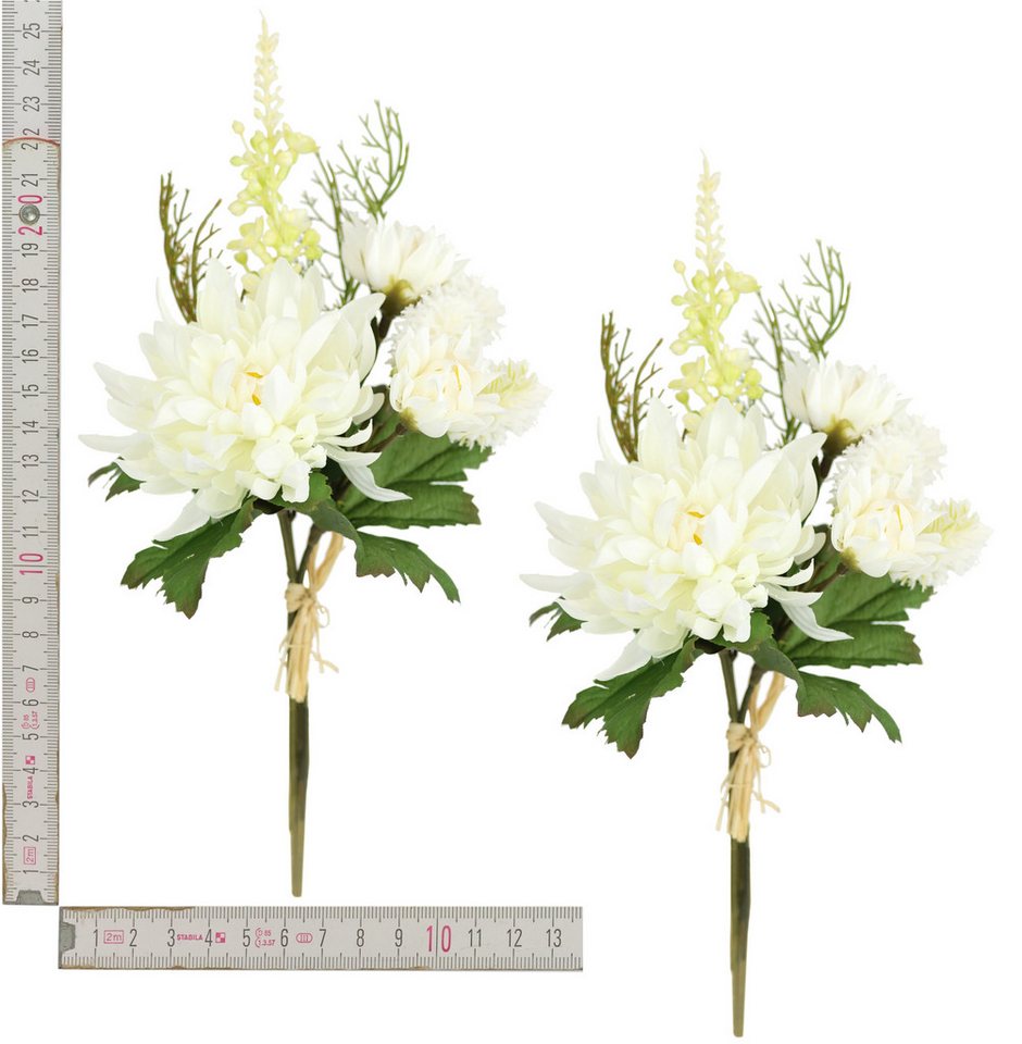 Kunstblume Chrysanthemen-Bund 2er Set, I.GE.A., Höhe 25 cm, 25cm Strauß künstlich Bouquet Seidenblume Blumenbouquet Blumenstrauß – Bild 4 von 4