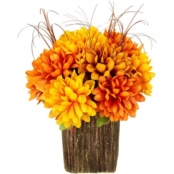 Kunstblume Chrysanthemen im Topf Chrysantheme, I.GE.A., Höhe 27 cm, Herbstgesteck Herbstliche Blumen Kunstpflanze