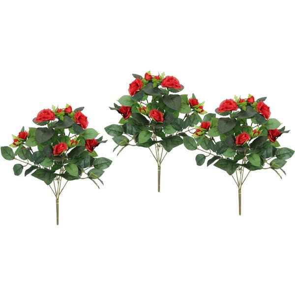 Kunstblume Künstlicher Rosenbusch, I.GE.A., Höhe 34 cm, Kunstrose Blume Strauß Bouquet Rosen Rosenbouquet Wildrose