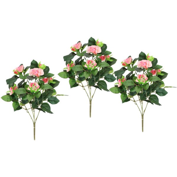 Kunstblume Künstlicher Rosenbusch, I.GE.A., Höhe 34 cm, Kunstrose Blume Strauß Bouquet Rosen Rosenbouquet Wildrose