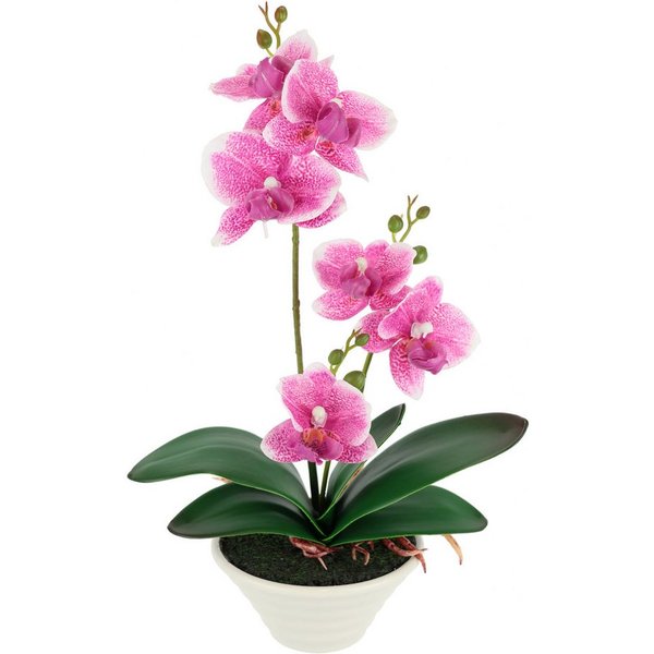 Kunstblume Kunstorchidee im Topf Orchidee, I.GE.A., Höhe 30 cm, 30cm künstliche Orchidee mit Blüten Phalaenopsis Kunstpflanze Pflanze