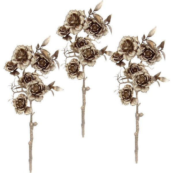 Kunstblume Rose, I.GE.A., Höhe 54 cm, Kunstrose, Rosenzweig, 3er Set