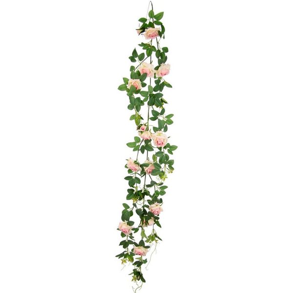 Kunstblume Rosenranke, I.GE.A., Höhe 125 cm, Künstlich Rosengirlande Kunstblumen hängend Hochzeit Weihnachten