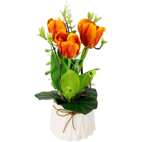 Kunstblume Tulpen, I.GE.A., Höhe 32 cm, Im Topf aus Keramik Gesteck Künstliche Frühlingsblume