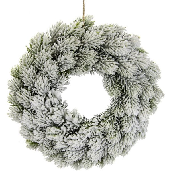 Kunstkranz Tannenkranz, I.GE.A., Höhe 6 cm, Adventskranz künstlich mit Schnee Weihnachtskranz Türkranz Deko