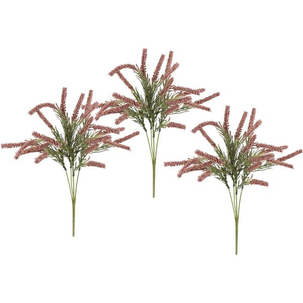 Kunstpflanze Erikabusch 3er Set, I.GE.A., Höhe 35 cm, 35cm Erika Heidenkraut Strauch Bouquet Tischdeko Pflanze Herbstdeko