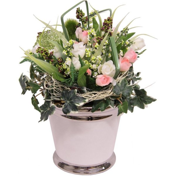 Kunstpflanze Mini Röschen Rose, I.GE.A., Höhe 28 cm