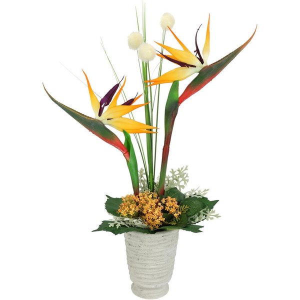 Kunstpflanze Strelitziengesteck in Topf Strelitzie, I.GE.A., Höhe 63 cm
