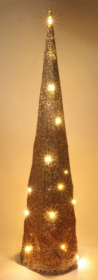 I.GE.A. LED-Dekofigur LED-Pyramide (1 St), Tannenbaum Baum batteriebetrieben warmweiß Weihnachtsdeko innen – Bild 3 von 5