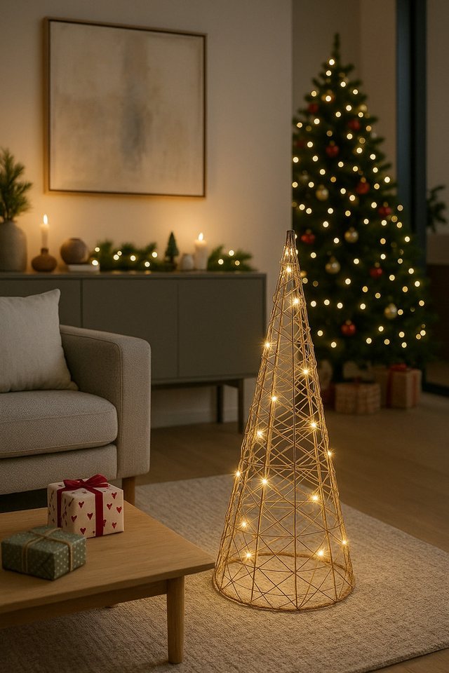 I.GE.A. LED-Dekofigur LED-Pyramide, Dekofigur Weihnachtspyramide Weihnachtsdeko Weihnachtsbaum Christbaum – Bild 2 von 2
