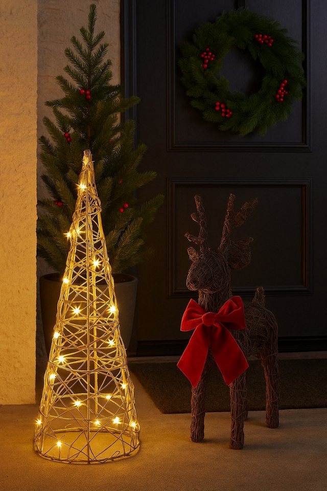 I.GE.A. LED-Dekofigur LED-Pyramide, Dekofigur Weihnachtspyramide Weihnachtsdeko Weihnachtsbaum Christbaum – Bild 3 von 4