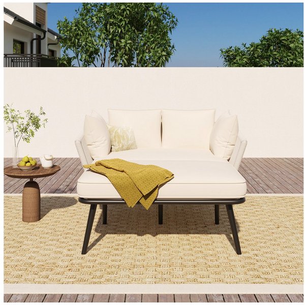 i@home Gartensofa, UV-beständig, 10 cm dicke Auflagen 1 Teile, Gartenlounge-Set, Sonnenliege Outdoor, für Entspannung & Sonnenbaden