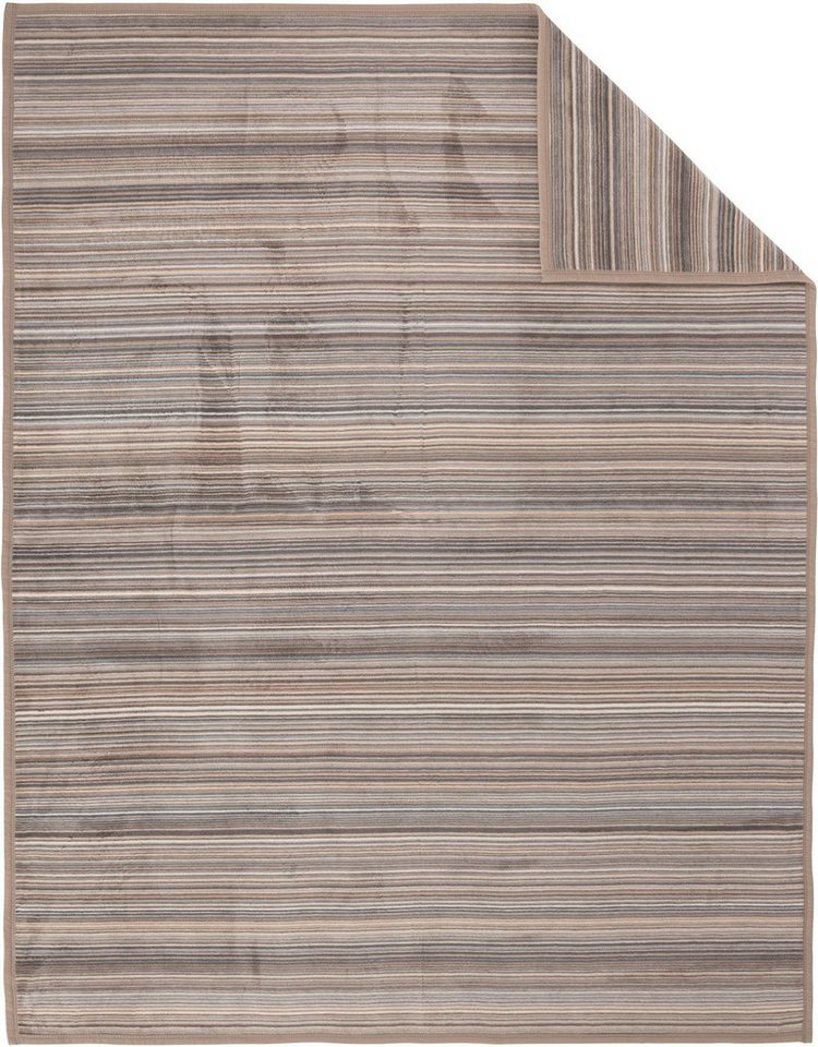 Wohndecke Jacquard Decke Malang, IBENA, mit filigranen Streifen, made in Europe – Bild 2 von 4