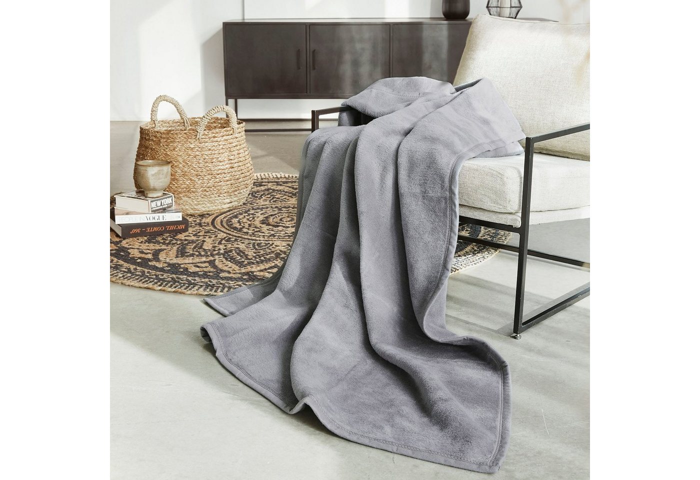 Wohndecke Luxus, IBENA, verschiedene Größen, uni, Kuscheldecke, Premium, made in Europe! – Bild 2 von 5
