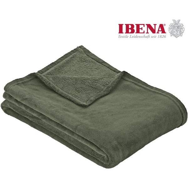 Wohndecke Uni Fleecedecke Olbia, IBENA, einfarbig schick, Kuscheldecke