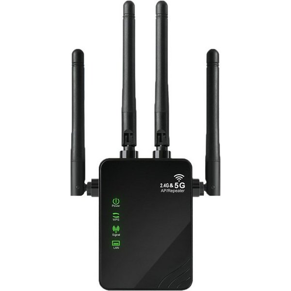 ibettertec 1200 MBit/s 5GHz WLAN Repeater Router Range WIFI Signal Verstärker WLAN-Repeater, WLAN-Extender-Signalverstärker für bis zu 6.000 m² und 100 Geräte