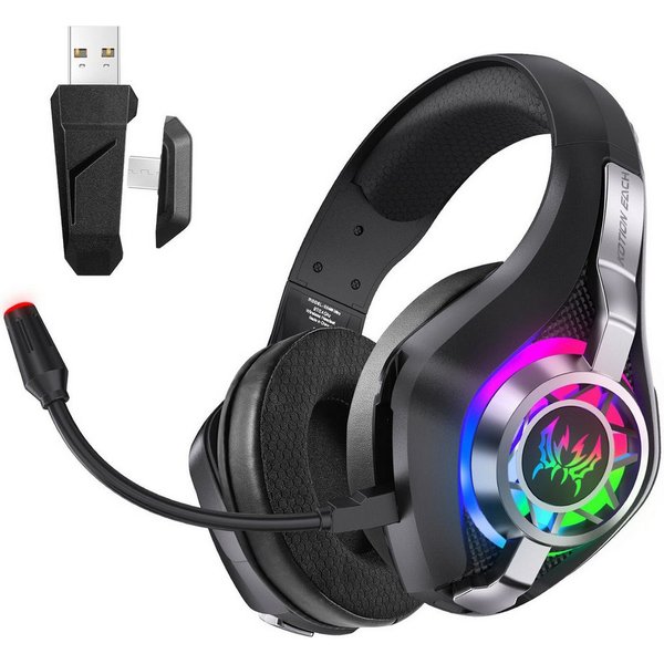 ibettertec 2.4G Wireless Gaming Headset für PC/PS5/PS4/Xbox, Kabelloses Kopfhörer Gaming-Headset (Rauschunterdrückung, Headset Mit Mikrofon Geräuschunterdrückun