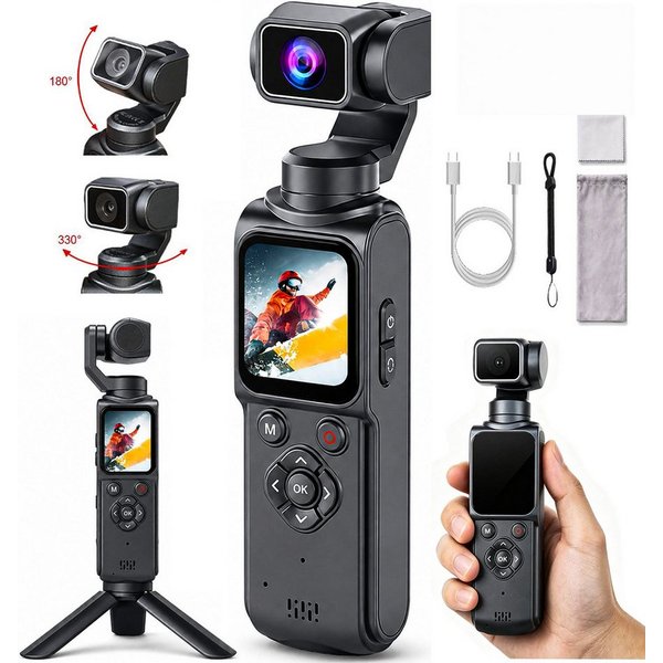ibettertec Action Kamera 4K, Vlog Kamera mit 1,72-Zoll-Touchscreen Kompaktkamera (inkl. AI Tracking & App, Kompakte Video Kamera(ohne Speicherkarte), für Reisen