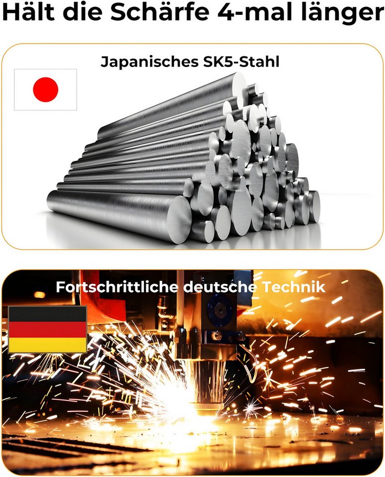ibettertec Astschere Gartenschere SK5, rostfrei, bis 25 mm, für Rosen & Sträucher, (Professionelle Gartenschere mit SK5-Stahl, rostfreie Astschere für Äste bis  – Bild 2 von 5