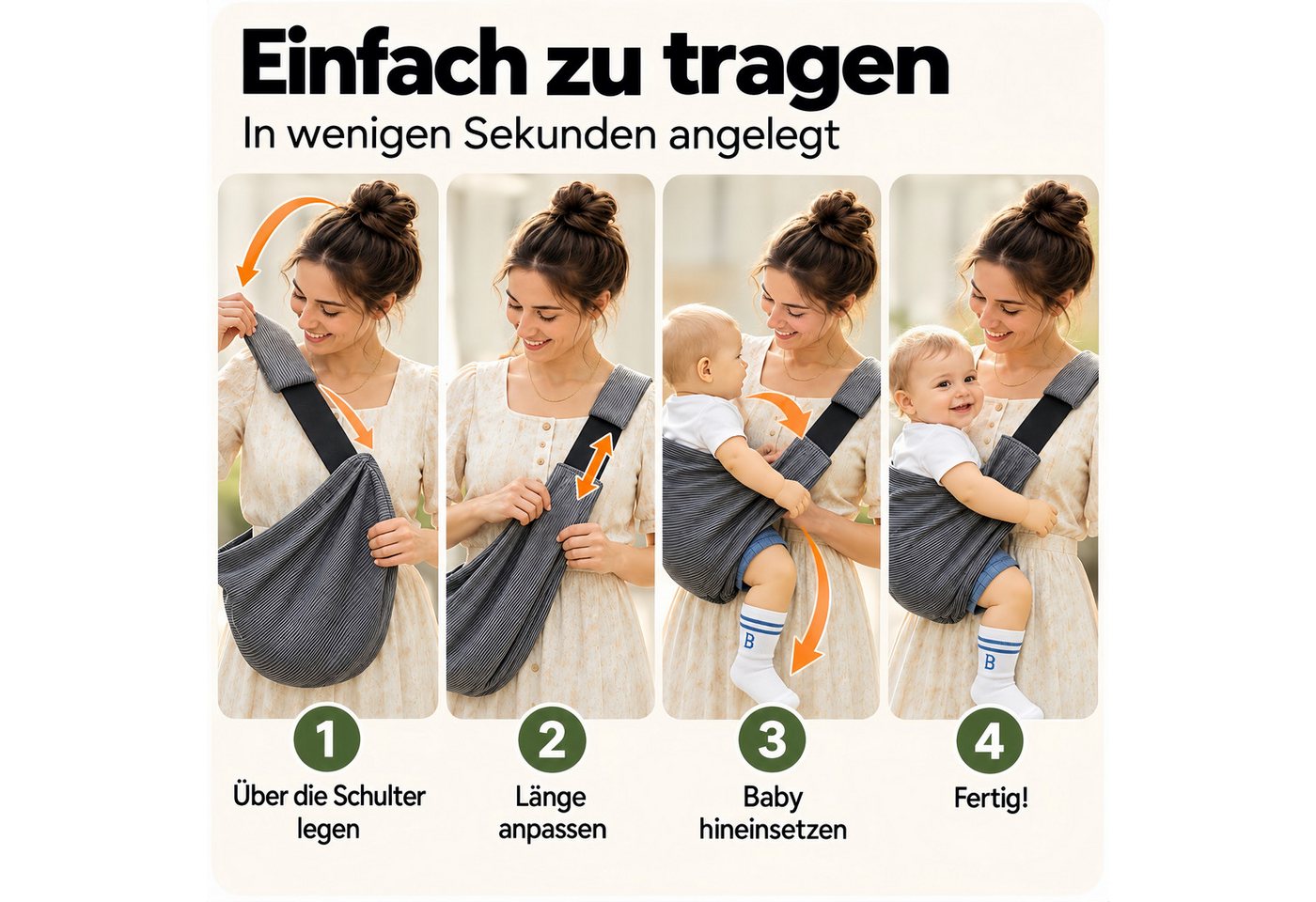 ibettertec Babytrage Babytrage,Kleinkindtrage, 2026 Neue ergobaby babytrage von, Neugeborenen bis Kleinkind,tragbare leichte rutschfeste Hüftsitztrage – Bild 4 von 4