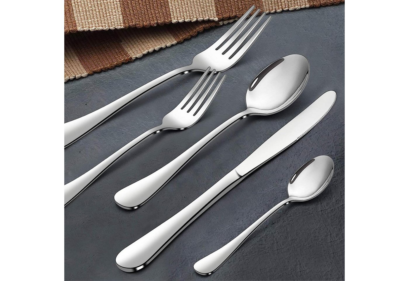 ibettertec Besteck-Set Besteckset,30 Stück Edelstahl Besteck Set 6 Personen,Spiegelpoliert, 6 Personen – Bild 2 von 5