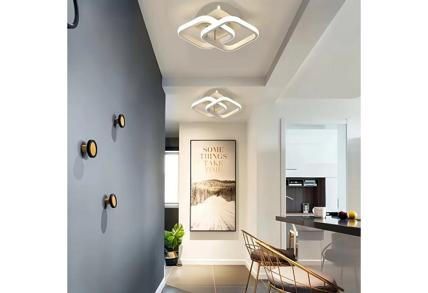 ibettertec Deckenleuchten LED Dimmbar Deckenleuchte 3-Farbige Decken-Lampe, LED fest integriert, Warmweiß, Neutralweiß, Kaltweiß, Wohnzimmer Flur Eingang – Bild 3 von 5
