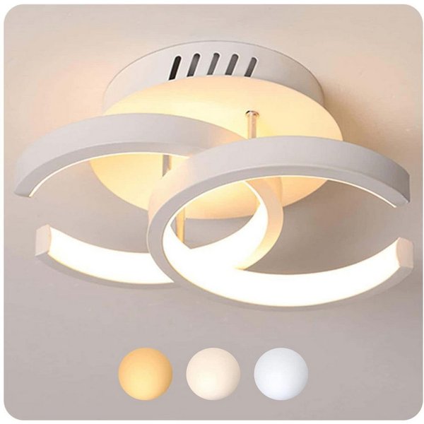ibettertec Deckenleuchten LED Dimmbar Deckenleuchte 3-Farbige Decken-Lampe, LED fest integriert, Warmweiß, Neutralweiß, Kaltweiß, Wohnzimmer Flur Eingang