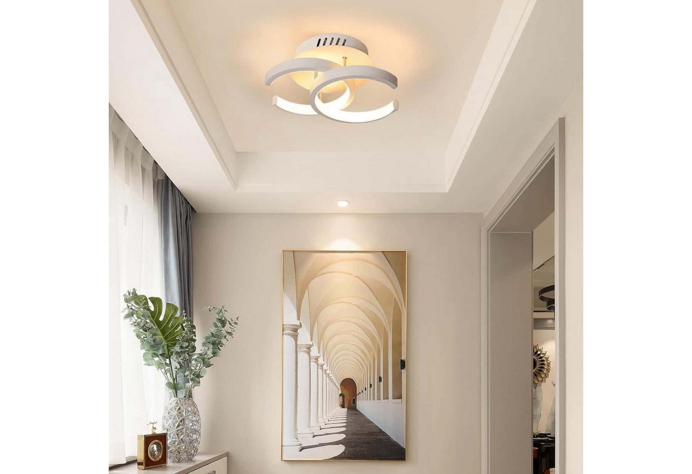 ibettertec Deckenleuchten LED Dimmbar Deckenleuchte 3-Farbige Decken-Lampe, LED fest integriert, Warmweiß, Neutralweiß, Kaltweiß, Wohnzimmer Flur Eingang – Bild 3 von 5
