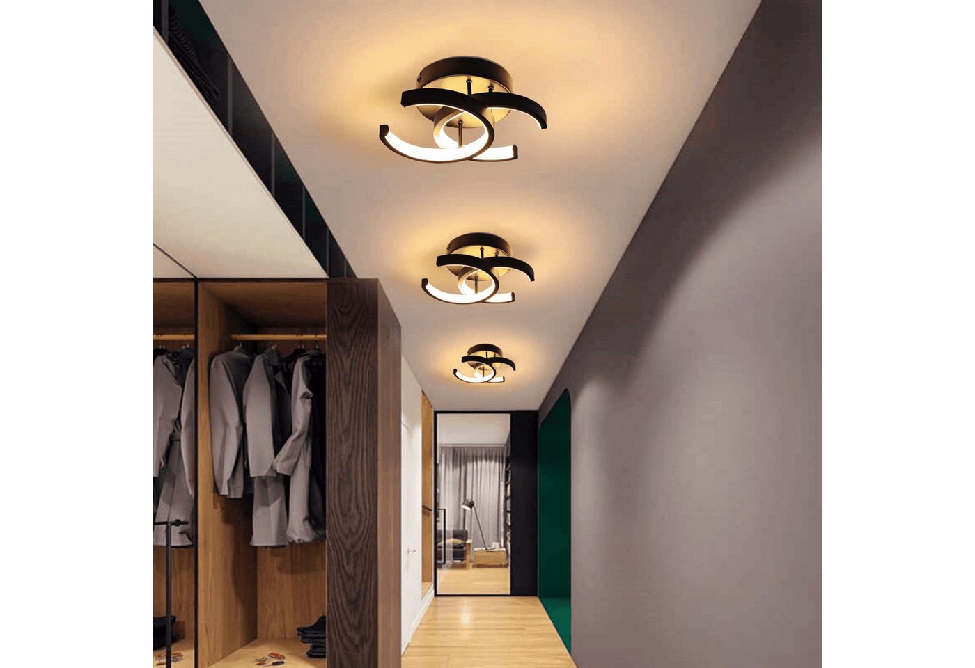 ibettertec Deckenleuchten LED Dimmbar Deckenleuchte 3-Farbige Decken-Lampe, LED fest integriert, Warmweiß, Neutralweiß, Kaltweiß, Wohnzimmer Flur Eingang – Bild 3 von 5