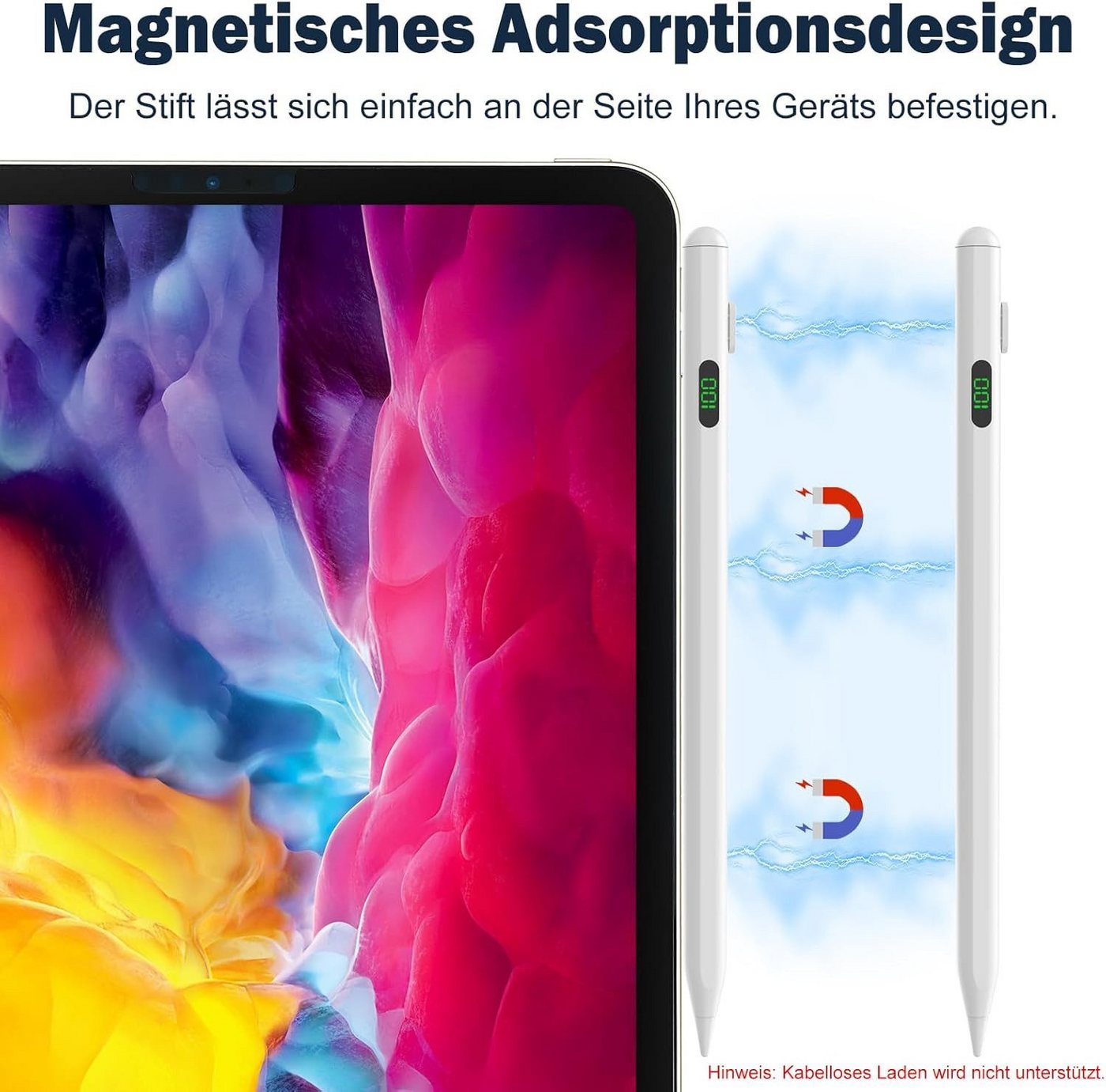 ibettertec Eingabestift Stylus Pen für Touchscreen, Aktiver Universal Stylus Stift (Palm Rejection und Neigungssensitivität für iPad Pro 13''/12,9''/11''/ i-Pad – Bild 4 von 5