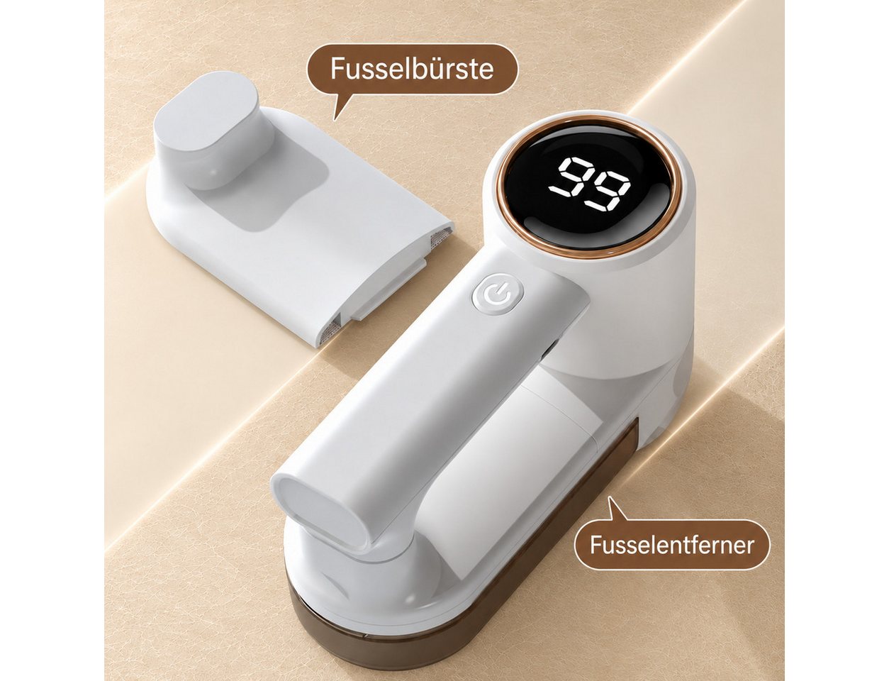 ibettertec Fusselrasierer Fusselrasierer mit LED-Display, 6-Klingen-System, USB-C Aufladung, 3 austauschbare 6-flüglige Edelstahlmesserköpfe,3 Höheneinstellunge – Bild 3 von 5