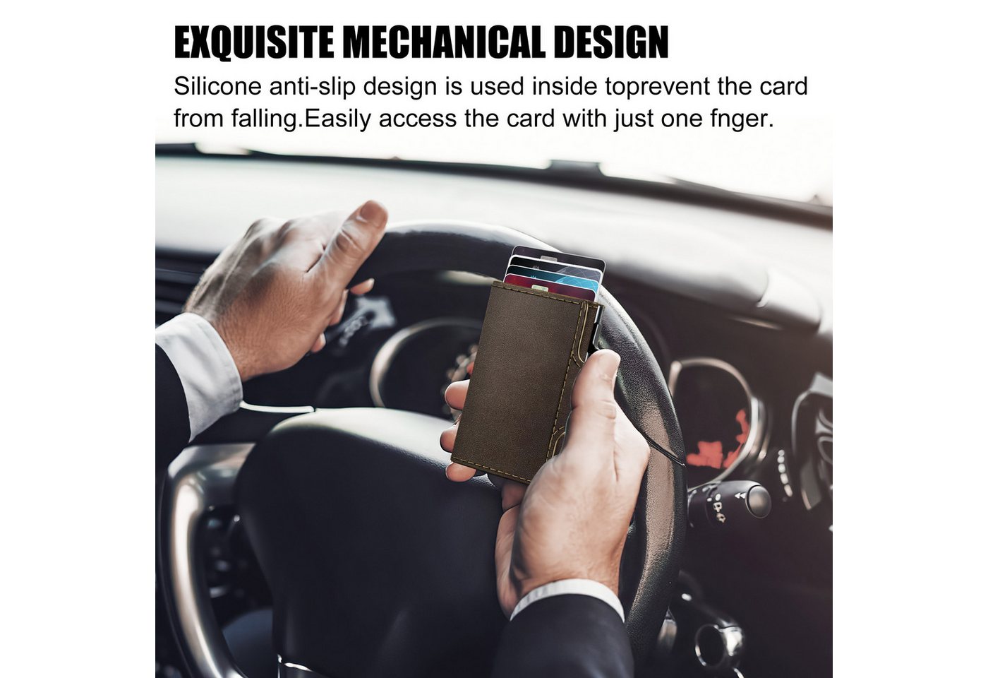 ibettertec Geldbörse Slim Wallet, Portemonnaie Herren klein, Carbon Geldbörse Herren (Geldbeutel Herren Karten, Portmonee Herren, Kartenetui Herren, RFID Schutz – Bild 2 von 5