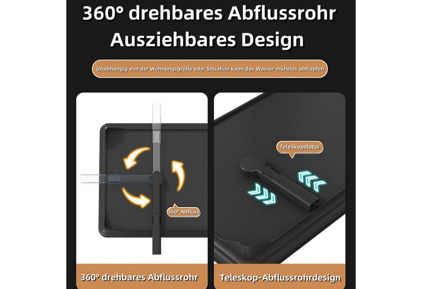 ibettertec Geschirrständer Geschirrständer, Abtropfgestell,2-stufiges Geschirrabtropfgestell, Mit einem automatischen Abwassersystem ausgestattet – Bild 2 von 5