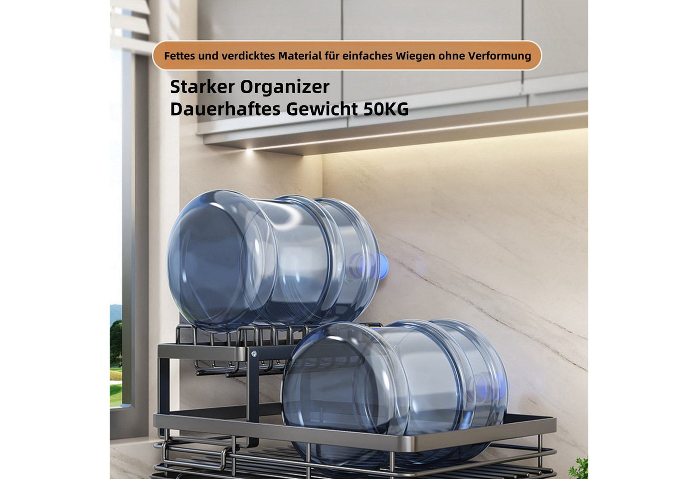 ibettertec Geschirrständer Geschirrständer, Abtropfgestell,2-stufiges Geschirrabtropfgestell, Mit einem automatischen Abwassersystem ausgestattet – Bild 3 von 5