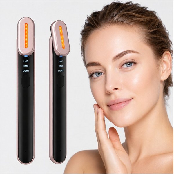 ibettertec Gesichtsmassagegerät 7-in-1 Gesichtsmassagegerät Elektrisches Augenmassagegerät mit Wärme, LED-Gesichts-Sculpting-Gerät mit 42°C Konstthermologie und