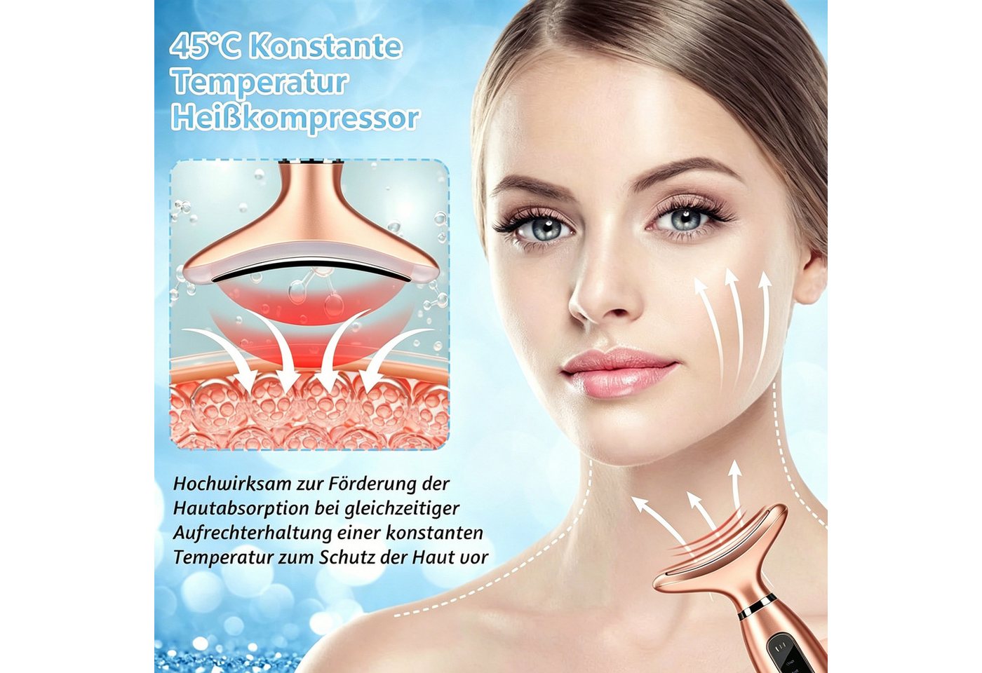 ibettertec Gesichtsmassagegerät Face Gerät Gesichtsmassagegerät, Gesicht Massagegerät lifting, mit 4 Modi Massagemodi Beauty Tool, Face Lifting Gerät für Gesich – Bild 2 von 5