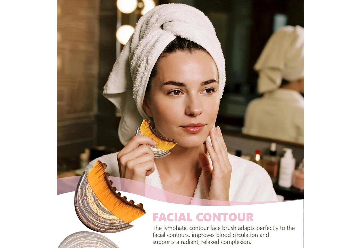 ibettertec Gesichtsmassagegerät Lymphatic Contour Face Brush, Gesichts Lymphdrainage Massagegerät, Ergonomisch Gestaltet, Um Sich Genau An Die Haut Anzupassen – Bild 4 von 5