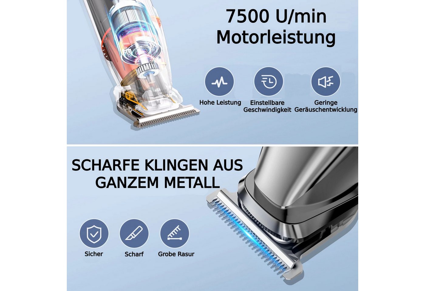 ibettertec Haarschneider Herren, Barttrimmer, Multigroomer, Nasenhaartrimmer, 5-in-1 Grooming Set mit Körpertrimmer, Rasierer und LED-Display, 4 Schnittlängen,  – Bild 3 von 5