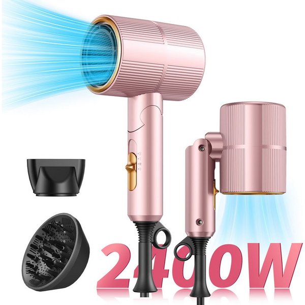ibettertec Haartrockner Haartrockner Föhn,2026 Haartrockner Ionen mit Diffusor, 2400 W, Konzentrator-Düse, 2400 W, Turbo-Ultra-Leise-Motor, föhn 4-in-1, 4, Heiz