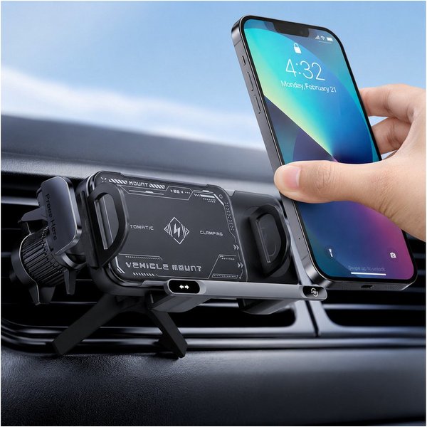 ibettertec Handy-Halterung Handyhalter Auto 360° Drehbar Autohalter mit Drahtlosladung, (15W Kabellose Autohandyhalterung mit Kühlchip, universell für alle Hand
