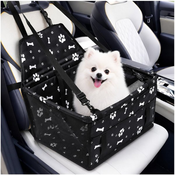ibettertec Hunde-Autositz Hundesitz Auto – Sicher, Stabil, Für Rückbank & Vordersitz, atmungsaktivem Mesh, mit Sicherheitsgurt, faltbar,40*33*45cm
