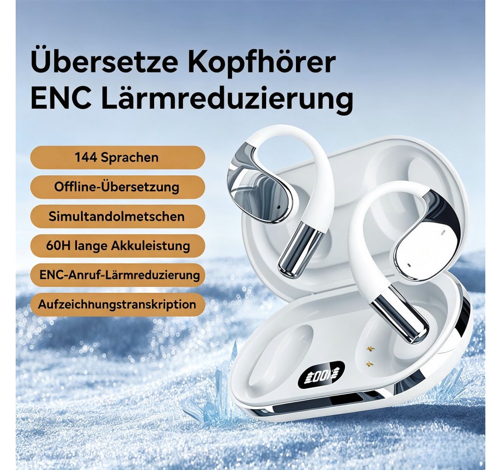 ibettertec In Ear Ohrhörer, Sprachübersetzer Kopfhörer AI Übersetzungskopfhörer Open-Ear-Kopfhörer (3-in-1 Sprachubersetzer Kopfhorer, Bluetooth 5.4 Sport-Kopfh – Bild 3 von 5