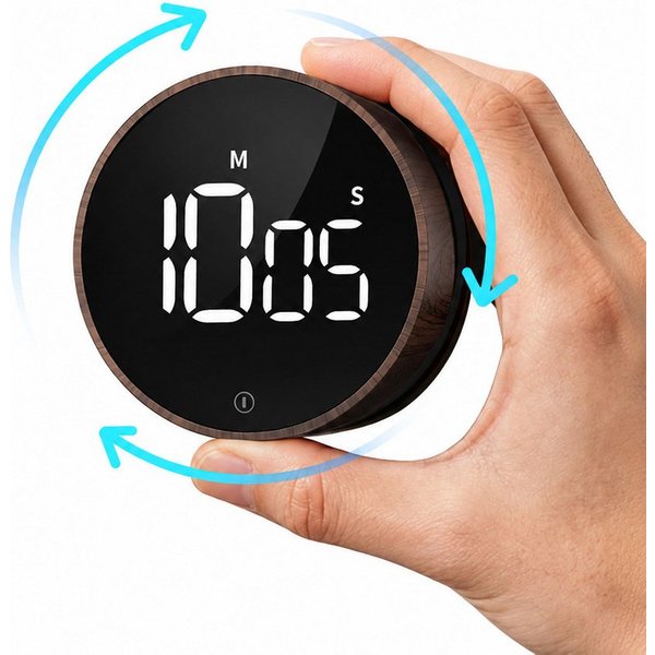 ibettertec Intervall-Timer Küchentimer, digital magnetische Eieruhr, Timer mit LED-Bildschirm, Countdown & Countup,Küchentimer,Magnetischer,Stoppuhr,digitaler T
