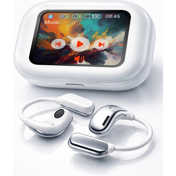 ibettertec Kopfhörer,HiFi Stereo Rauschunterdrückungsfunktion Open-Ear-Kopfhörer Bluetooth-Kopfhörer (Voice Assistant, ED-Anzeige 30 Stunden Spielzeit Ladeetui 