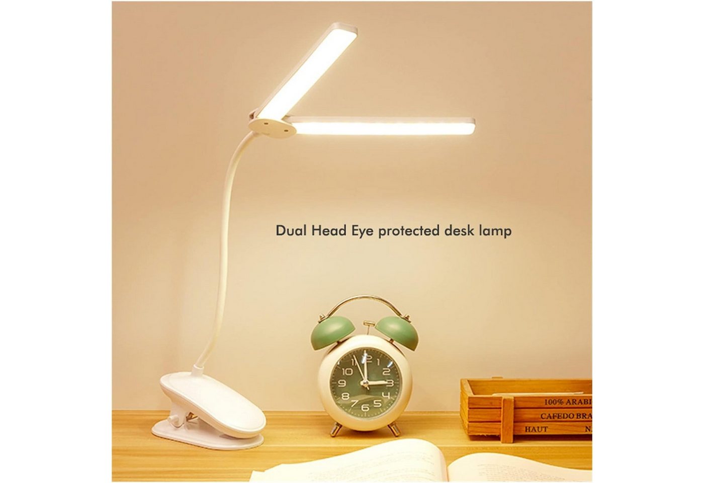 ibettertec LED Leselampe Leselampe Bett, LED Klemmlampe Bett mit Touch Dimmbar, 360° Flexibel Leselampe USB Wiederaufladbare, Klemmleuchte Bettlampe für Studier – Bild 2 von 5