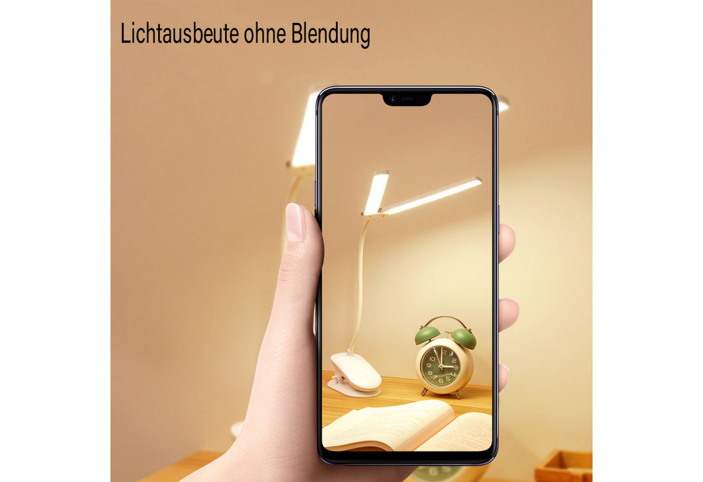 ibettertec LED Leselampe Leselampe Bett, LED Klemmlampe Bett mit Touch Dimmbar, 360° Flexibel Leselampe USB Wiederaufladbare, Klemmleuchte Bettlampe für Studier – Bild 4 von 5