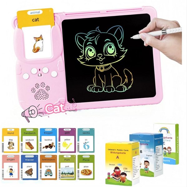 ibettertec Lernspielzeug Sprechende Flash-Karten,Spielzeug,Deutsch Lernspielzeug,510Wörter (Deutsch und Englisch Lernen für Kinder, 2 in 1 Lernspielzeug Lesen u
