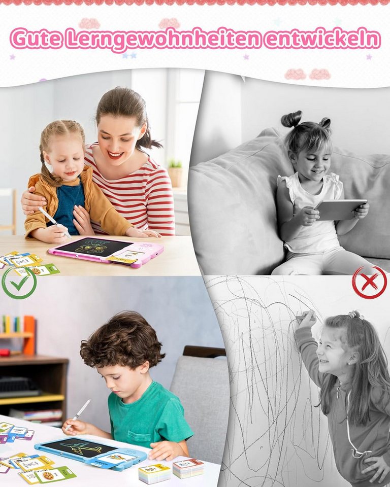 ibettertec Lernspielzeug Sprechende Flash-Karten,Spielzeug,Deutsch Lernspielzeug,510Wörter (Deutsch und Englisch Lernen für Kinder, 2 in 1 Lernspielzeug Lesen u – Bild 4 von 5